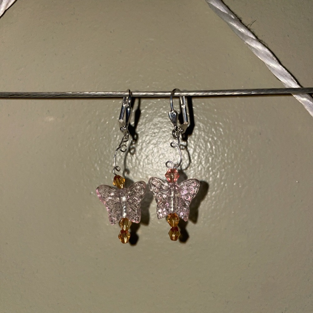 butterfly charm earrings